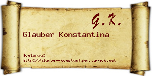 Glauber Konstantina névjegykártya